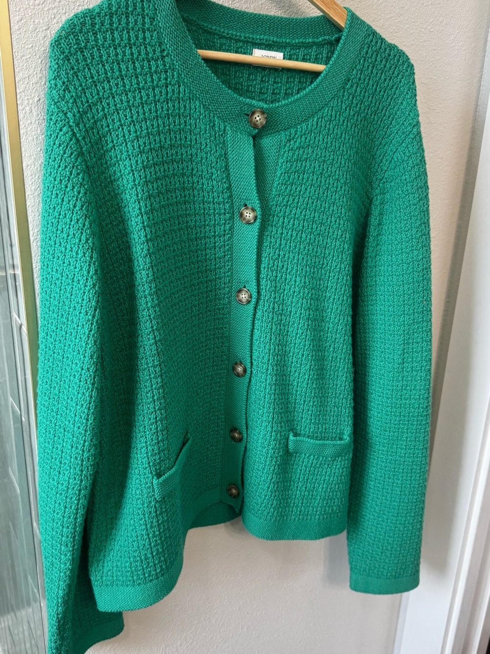 J. Crew Factory Kelly Green Sweater Cardigan Size XL - Picture 7 of 9